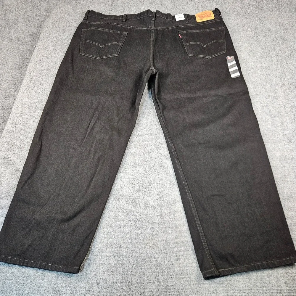 Levis 550 Relaxed Fit Black Stretch Denim Jeans Mens 52x32 01550-0260